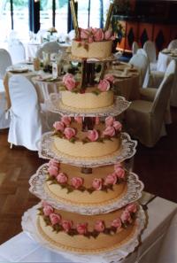 Torte mit roten Rosen